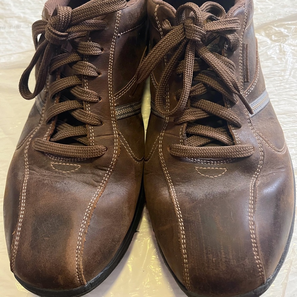Skechers Relaxed Fit 64224 Brown Leather Oxford Mens Size 12